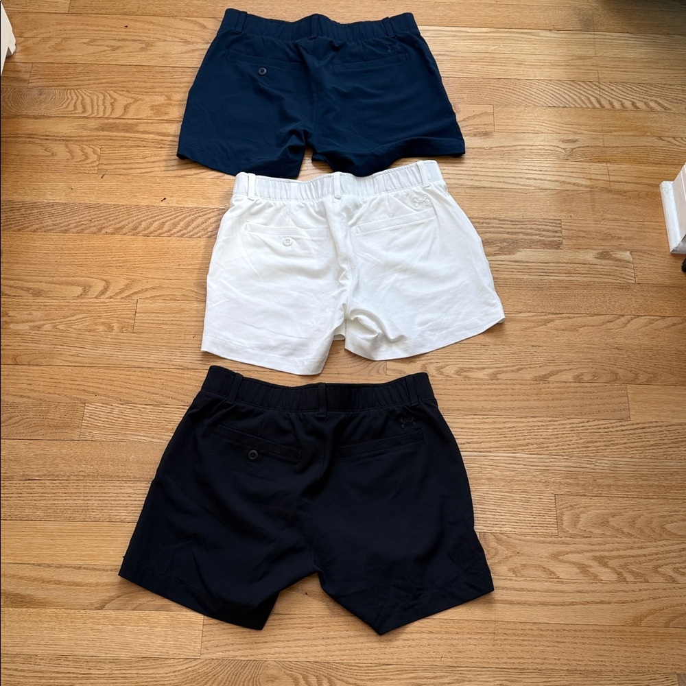 3 Pair of Under Armour Women's Athletic Shorts - Navy, White, and Black - Picture 5 of 9